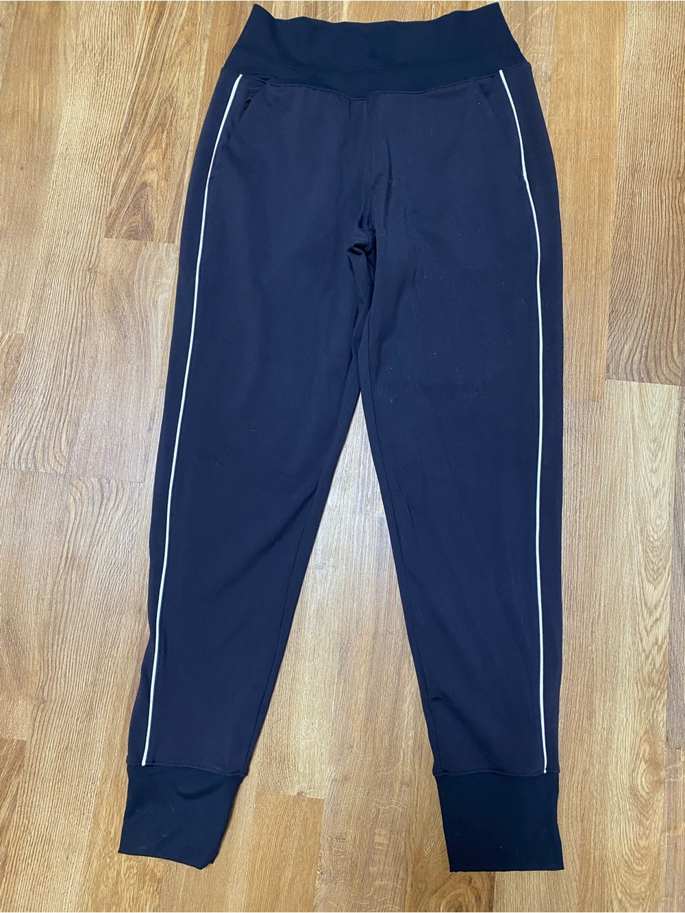Athleta Venice High Rise Track Stripe Black Jogger Size Small Tall